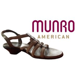 Munro Brown Sling Back Sandal Size 6.5